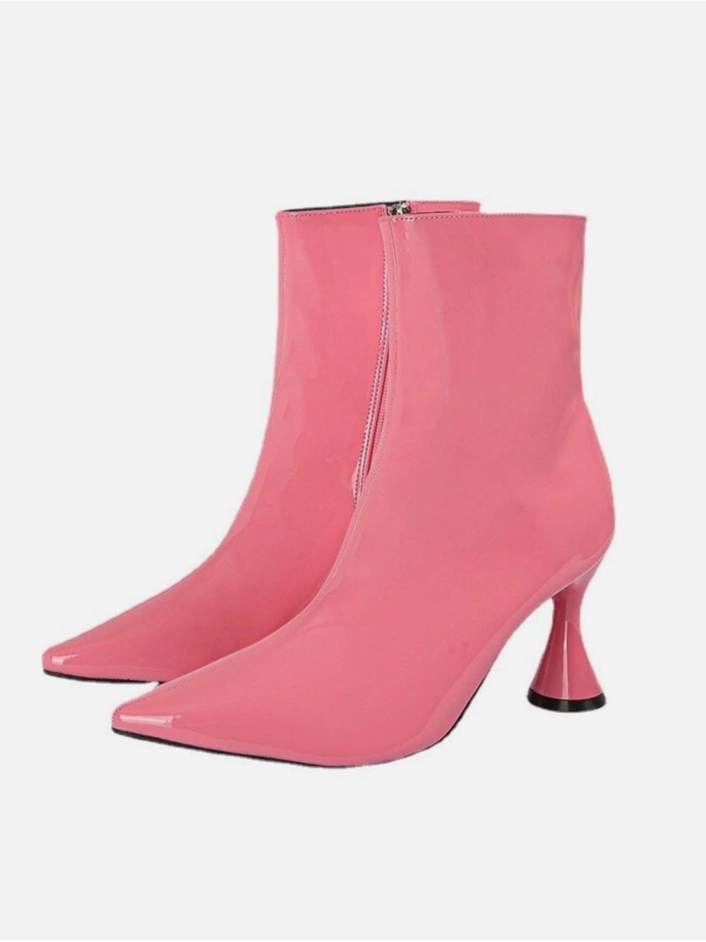 NEW Hot Pink Patent Pointed Toe Boots Size 39